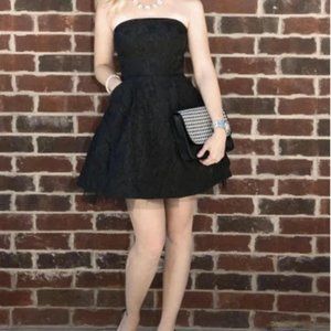 Elle By RW&CO Strapless Open Back Floral Embossed Cocktail Mini Dress